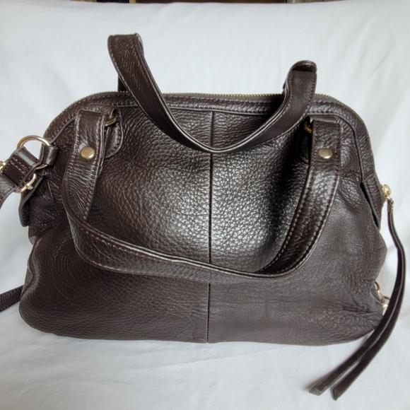 NEW Leather Handbag Gold Accents Faux Croc Turn Lock and Zip - Picture 3 of 13